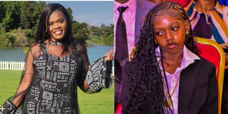 A collage of the late singer Betty Bayo and her daughter Sky.